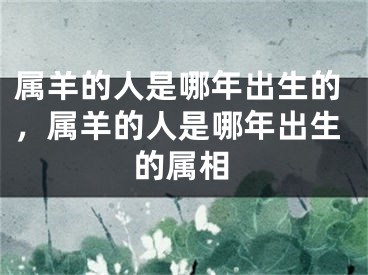 属羊的人是哪年出生的，属羊的人是哪年出生的属相