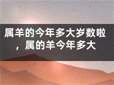 属羊的今年多大岁数啦，属的羊今年多大