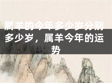 属羊的今年多少岁分别多少岁，属羊今年的运势