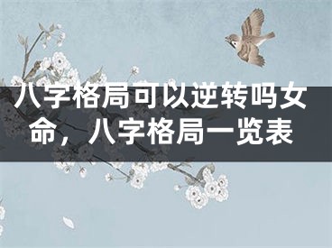 八字格局可以逆转吗女命,八字格局一览表