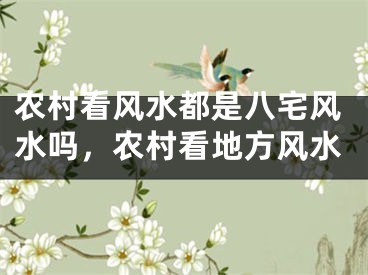 农村看风水都是八宅风水吗,农村看地方风水
