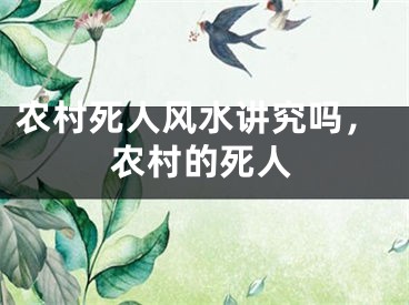 农村死人风水讲究吗,农村的死人