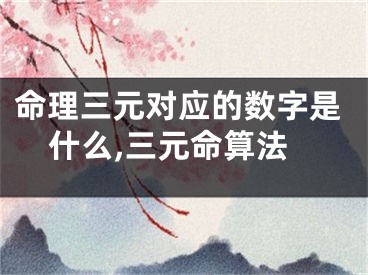 命理三元对应的数字是什么,三元命算法