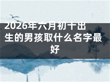 2026年六月初十出生的男孩取什么名字最好