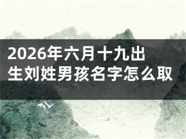 2026年六月十九出生刘姓男孩名字怎么取