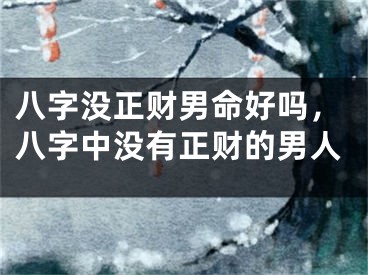 八字没正财男命好吗，八字中没有正财的男人