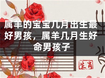 属羊的宝宝几月出生最好男孩,属羊几月生好命男孩子