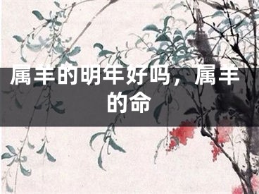 属羊的明年好吗,属羊的命