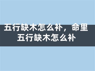 五行缺木怎么补，命里五行缺木怎么补