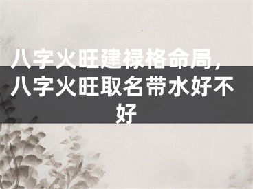 八字火旺建禄格命局，八字火旺取名带水好不好
