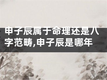 申子辰属于命理还是八字范畴,申子辰是哪年