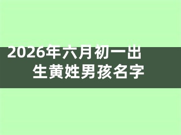 2026年六月初一出生黄姓男孩名字