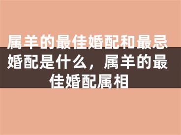 属羊的最佳婚配和最忌婚配是什么,属羊的最佳婚配属相