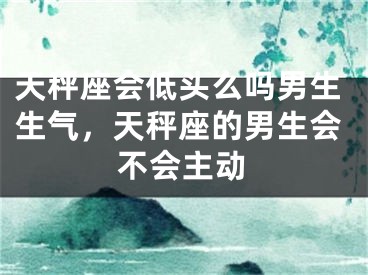 天秤座会低头么吗男生生气,天秤座的男生会不会主动