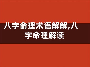 八字命理术语解解,八字命理解读
