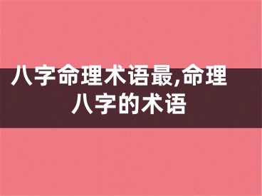 八字命理术语最,命理八字的术语