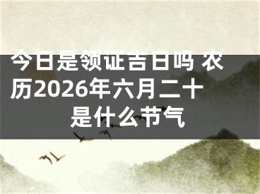 今日是领证吉日吗 农历2026年六月二十是什么节气