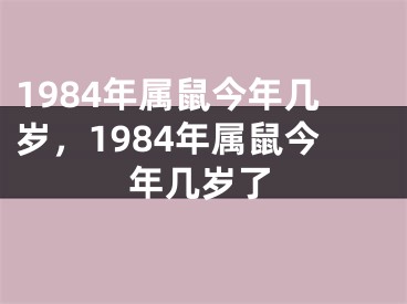 1984年属鼠今年几岁，1984年属鼠今年几岁了