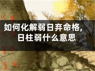 如何化解弱日弃命格,日柱弱什么意思