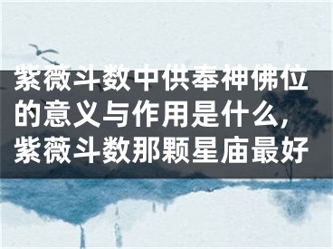 紫薇斗数中供奉神佛位的意义与作用是什么,紫薇斗数那颗星庙最好