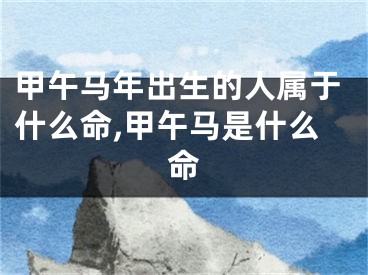 甲午马年出生的人属于什么命,甲午马是什么命
