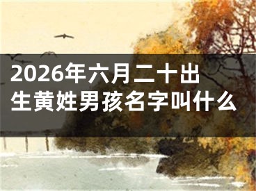 2026年六月二十出生黄姓男孩名字叫什么