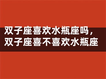 双子座喜欢水瓶座吗，双子座喜不喜欢水瓶座