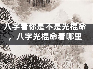 八字看你是不是光棍命,八字光棍命看哪里