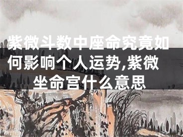 紫微斗数中座命究竟如何影响个人运势,紫微坐命宫什么意思