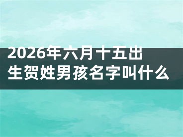 2026年六月十五出生贺姓男孩名字叫什么