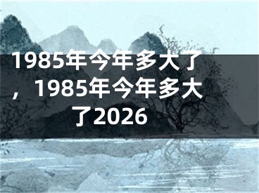 1985年今年多大了，1985年今年多大了2026