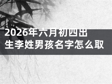 2026年六月初四出生李姓男孩名字怎么取