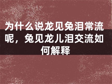 为什么说龙见兔泪常流呢，兔见龙儿泪交流如何解释