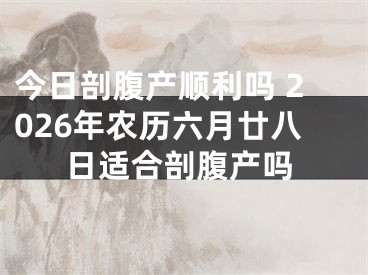 今日剖腹产顺利吗 2026年农历六月廿八日适合剖腹产吗