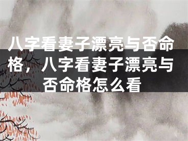 八字看妻子漂亮与否命格,八字看妻子漂亮与否命格怎么看