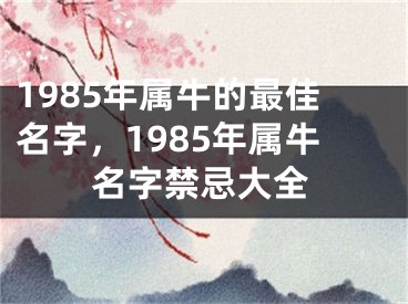 1985年属牛的最佳名字，1985年属牛名字禁忌大全