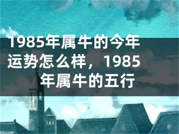 1985年属牛的今年运势怎么样，1985年属牛的五行