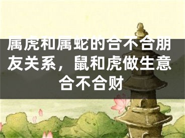 属虎和属蛇的合不合朋友关系,鼠和虎做生意合不合财