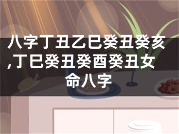 八字丁丑乙巳癸丑癸亥,丁巳癸丑癸酉癸丑女命八字