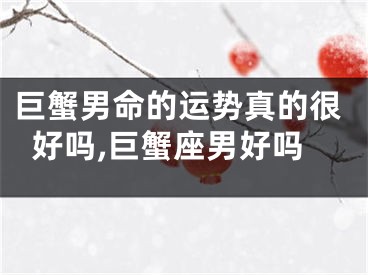 巨蟹男命的运势真的很好吗,巨蟹座男好吗