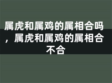 属虎和属鸡的属相合吗，属虎和属鸡的属相合不合