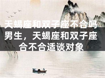 天蝎座和双子座不合吗男生，天蝎座和双子座合不合适谈对象