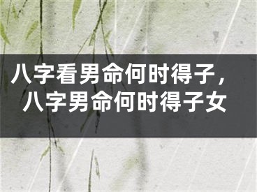 八字看男命何时得子，八字男命何时得子女