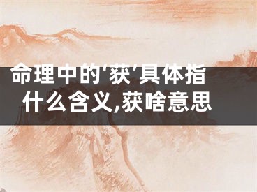 命理中的‘获’具体指什么含义,获啥意思