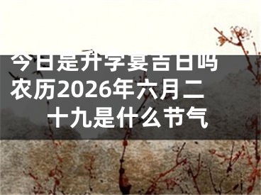 今日是升学宴吉日吗 农历2026年六月二十九是什么节气