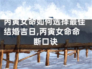 丙寅女命如何选择最佳结婚吉日,丙寅女命命断口诀