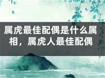 属虎最佳配偶是什么属相,属虎人最佳配偶