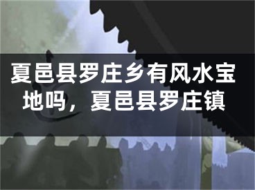 夏邑县罗庄乡有风水宝地吗，夏邑县罗庄镇