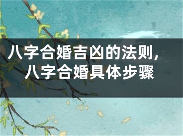 八字合婚吉凶的法则,八字合婚具体步骤