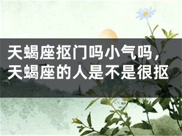 天蝎座抠门吗小气吗,天蝎座的人是不是很抠